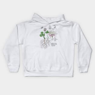 White Clover Botanical - tan Kids Hoodie